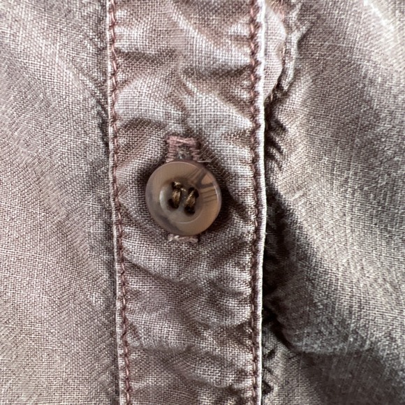 Cloth & Stone Button Shirt Womens Medium Tencel Tunic Long Sleeves Brown - Picture 3 of 12